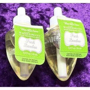 White Barn Wallflowers FRESH BAMBOO Lot Bath & Body Works Refill Bulb‎ RARE